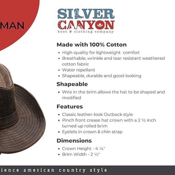 Outback weathered shapeable hat - Picture 3 of 8